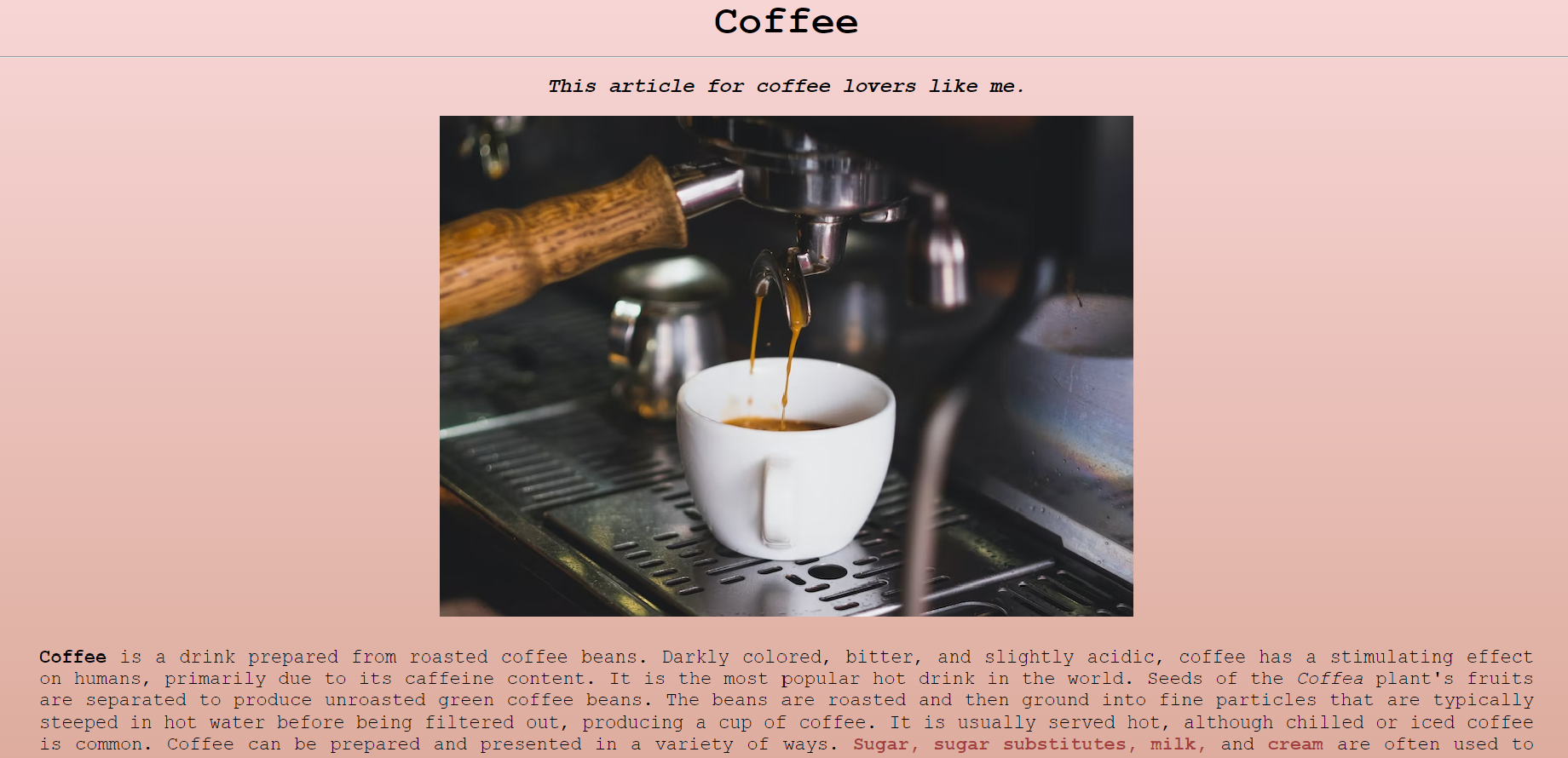 article about coffee